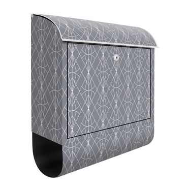 Briefkasten - Art Deco Diamant Muster vor Grau XXL