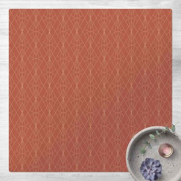 Kork-Teppich - Art Deco Diamant Muster vor Rosa XXL - Quadrat 1:1