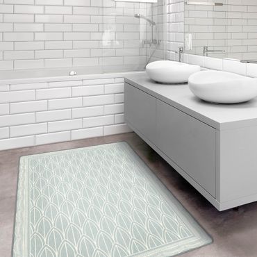Teppich - Art Deco Federn Muster mit Bordüre
