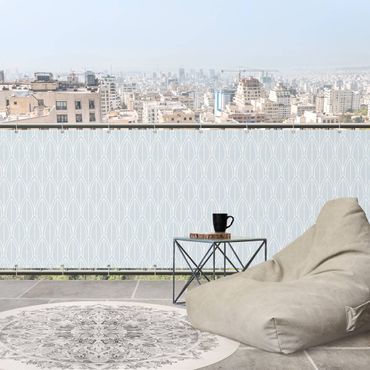 Balkon Sichtschutz - Art Deco Federn Muster mit Bordüre