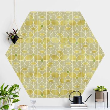 Hexagon Mustertapete selbstklebend - Art Deco Schmetterling Muster