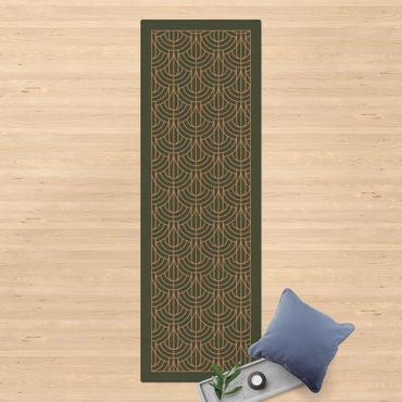 Kork-Teppich - Art Deco Vorhang Muster mit Rahmen - Hochformat 1:3