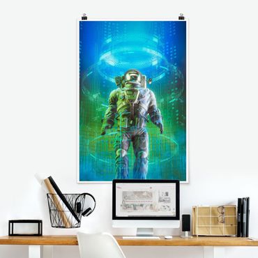 Poster - Astronaut in Röhre - Hochformat 2:3