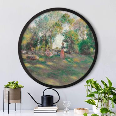 Rundes Gerahmtes Bild - Auguste Renoir - Landschaft mit Figuren