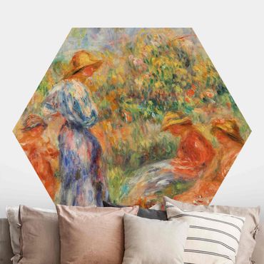 Hexagon Mustertapete selbstklebend - Auguste Renoir - Landschaft mit Frauen und Kind