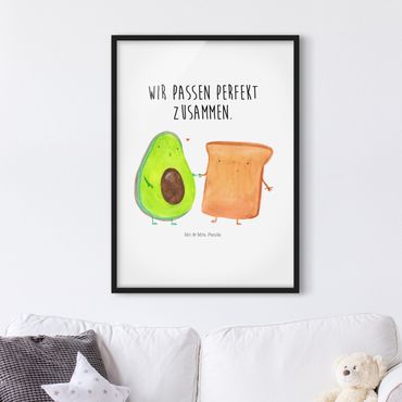 Bild mit Rahmen - Avocado - Perfektes Toast - Hochformat 3:4