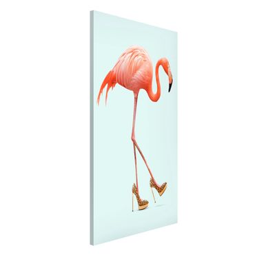 Magnettafel - Jonas Loose - Flamingo mit High Heels - Memoboard Hochformat 4:3