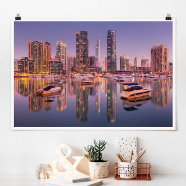 Poster - Dubai Skyline und Marina - Querformat 2:3