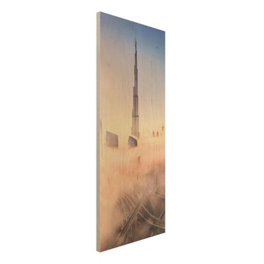 Holzbild - Himmlische Skyline von Dubai - Panel