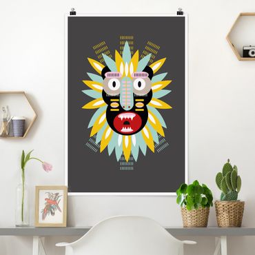 Poster - Collage Ethno Maske - King Kong - Hochformat 3:2