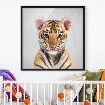 Bild mit Rahmen - Baby Tiger Thor - Quadrat - 1:1