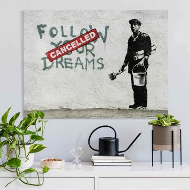 Leinwandbild - Banksy - Follow Your Dreams - Querformat - 4:3