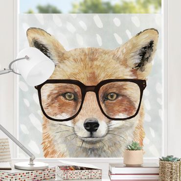 Fensterfolie - Sichtschutz - Bebrillte Tiere - Fuchs - Fensterbilder