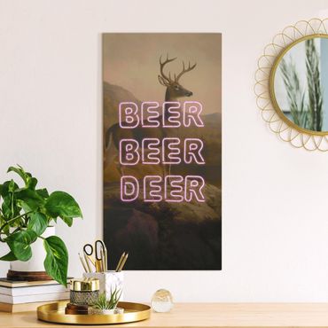 Leinwandbild - Beer Beer Deer - Hochformat 1:2