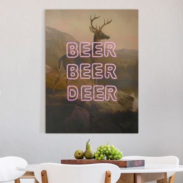 Leinwandbild - Beer Beer Deer - Hochformat 3:4