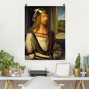 Poster - Albrecht Dürer - Selbstbildnis mit Landschaft - Hochformat 3:4