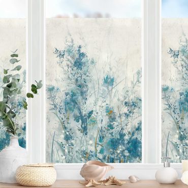 Fensterfolie - Sichtschutz - Blaue Frühlingswiese I - Fensterbilder