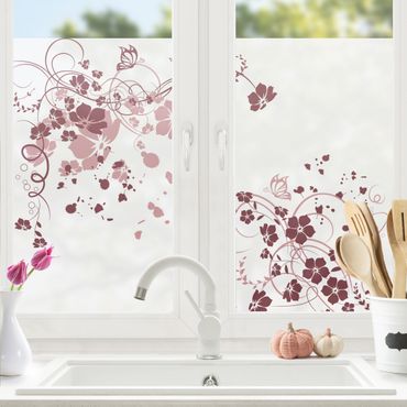 Fensterfolie - Sichtschutz Fenster Apricot Blossom - Fensterbilder