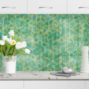 Küchenrückwand - Blume des Lebens Farbschimmer II