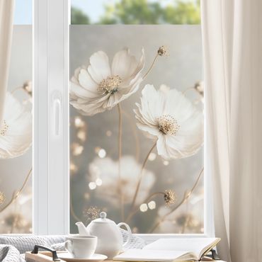 Fensterfolie - Sichtschutz - Blumen mit Bokeh - Fensterbilder