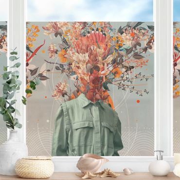 Fensterfolie - Sichtschutz - Blumen Porträt - Blüten in Orange - Fensterbilder