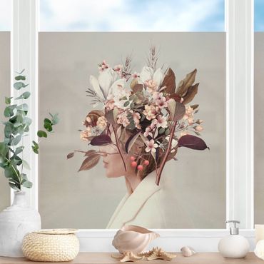 Fensterfolie - Sichtschutz - Blumen Porträt - weiße Magnolien - Fensterbilder