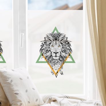 Fensterfolie - Sichtschutz - Boho Löwe mit Traumfänger - Fensterbilder