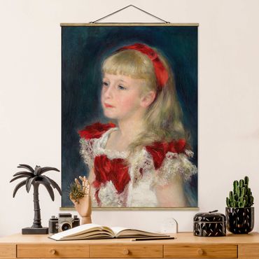 Stoffbild mit Posterleisten - Auguste Renoir - Mademoiselle Grimprel - Hochformat 3:4
