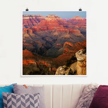 Poster - Grand Canyon nach dem Sonnenuntergang - Quadrat 1:1