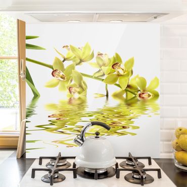 Glas Spritzschutz - Elegant Orchid Waters - Quadrat - 1:1