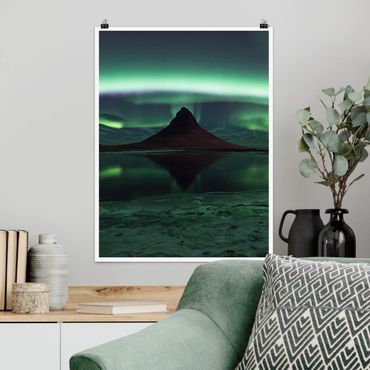 Poster - Polarlicht in Island - Hochformat 3:4