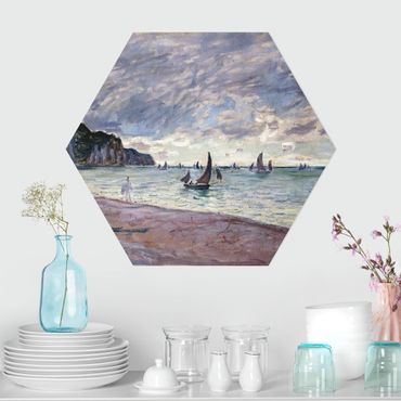 Hexagon Bild Alu-Dibond - Claude Monet - Küste von Pourville