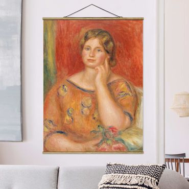 Stoffbild mit Posterleisten - Auguste Renoir - Frau Osthaus - Hochformat 3:4