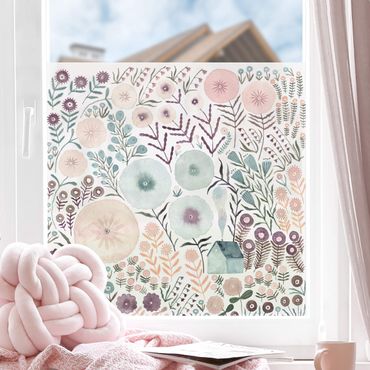 Fensterfolie - Sichtschutz - Claudia Voglhuber - Blumenmeer Türkis - Fensterbilder