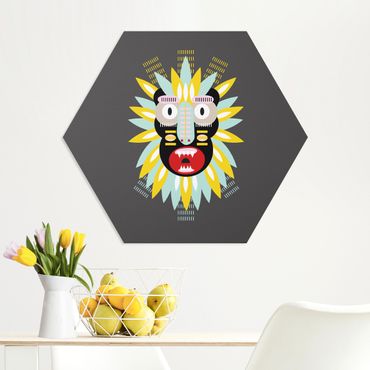 Hexagon-Forexbild - Collage Ethno Maske - King Kong