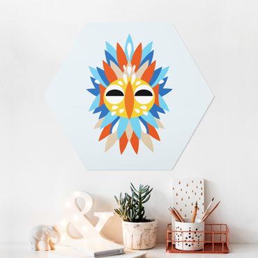 Hexagon-Forexbild - Collage Ethno Maske - Papagei