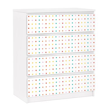 Möbelfolie für IKEA Malm Kommode - selbstklebende Folie No.UL748 Little Dots