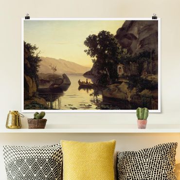 Poster - Jean-Baptiste Camille Corot - Landschaft bei Riva - Querformat 2:3