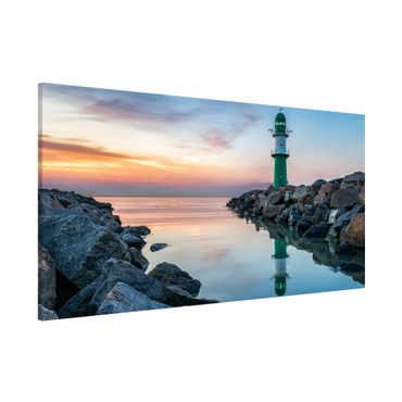 Magnettafel - Sunset at the Lighthouse - Panorama Querformat