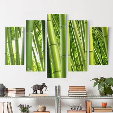 Leinwandbild 5-teilig - Bamboo Trees