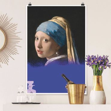 Poster - Das Mädchen mit dem Perlenohrgehänge x Spraypaint - Hochformat 2:3