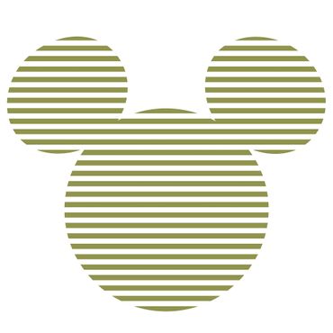 Runde Tapete selbstklebend - Mickey Head Stripes