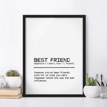 Bild mit Rahmen - Definition Best Friend - Hochformat