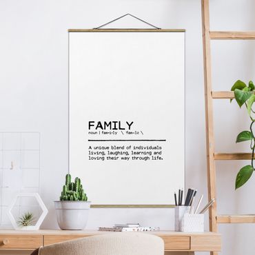 Stoffbild mit Posterleisten - Definition Family Unique - Hochformat 2:3