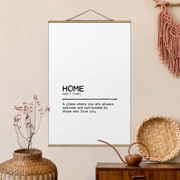 Stoffbild mit Posterleisten - Definition Home Welcome - Hochformat 2:3
