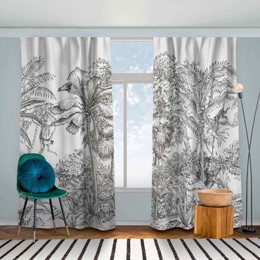 Vorhang - Detaillierte Dschungelzeichnung