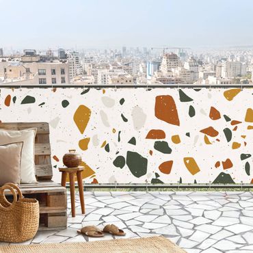 Balkon Sichtschutz - Detailliertes Terrazzo Muster Livorno