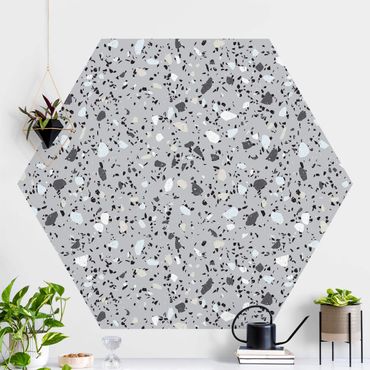 Hexagon Mustertapete selbstklebend - Detailliertes Terrazzo Muster Massa
