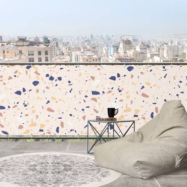 Balkon Sichtschutz - Detailliertes Terrazzo Muster Padova