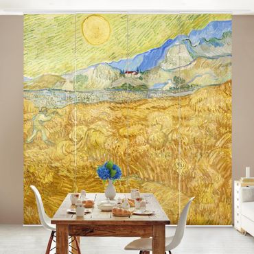 Schiebegardinen Set - Vincent van Gogh - Die Ernte, Kornfeld mit Schnitter - Flächenvorhänge